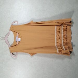 02547 LOGO by Lori Goldstein golden yellow ruffle hem tank XL